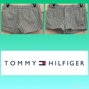 Tommy Hilfiger blue and white striped shorts